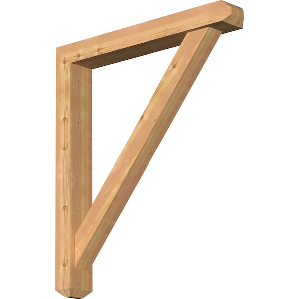 Ekena Millwork Traditional Craftsman Smooth Bracket w/ Offset Brace, Western Red Cedar, 5 1/2"W x 38"D x 44"H BKT0604X38X44TRA04SWR - main